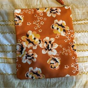 Rachel Pally Orange Floral Foldover Clutch Purse